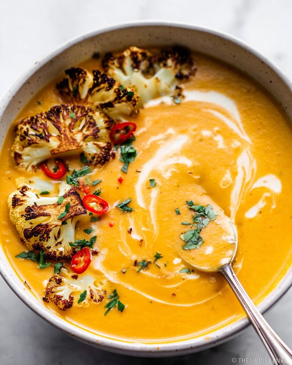 Coconut Curried Cauliflower Soup Recipe - Recipe Image