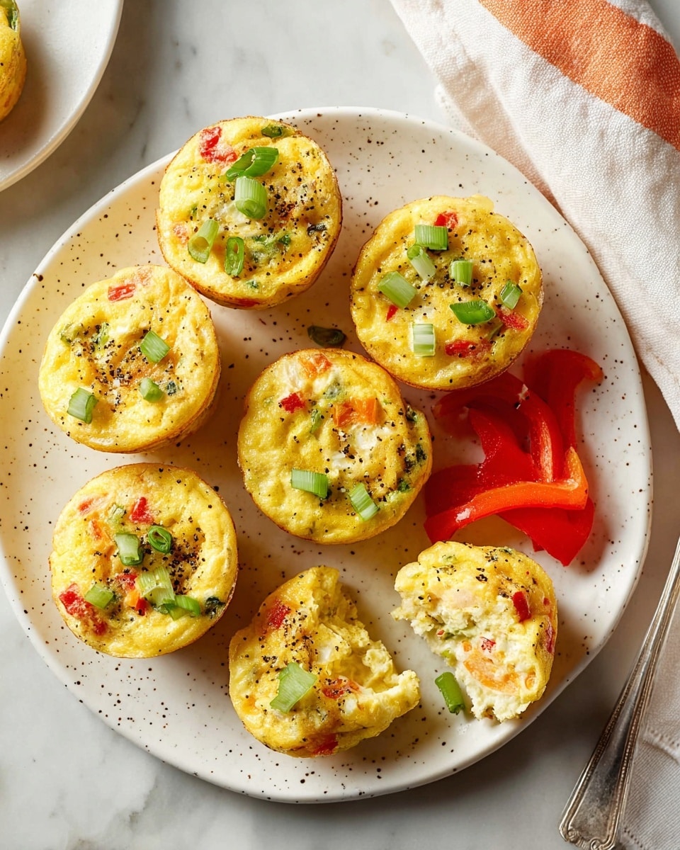 Breakfast Egg Muffins with Red Bell Peppers, Scallions, and Feta Recipe