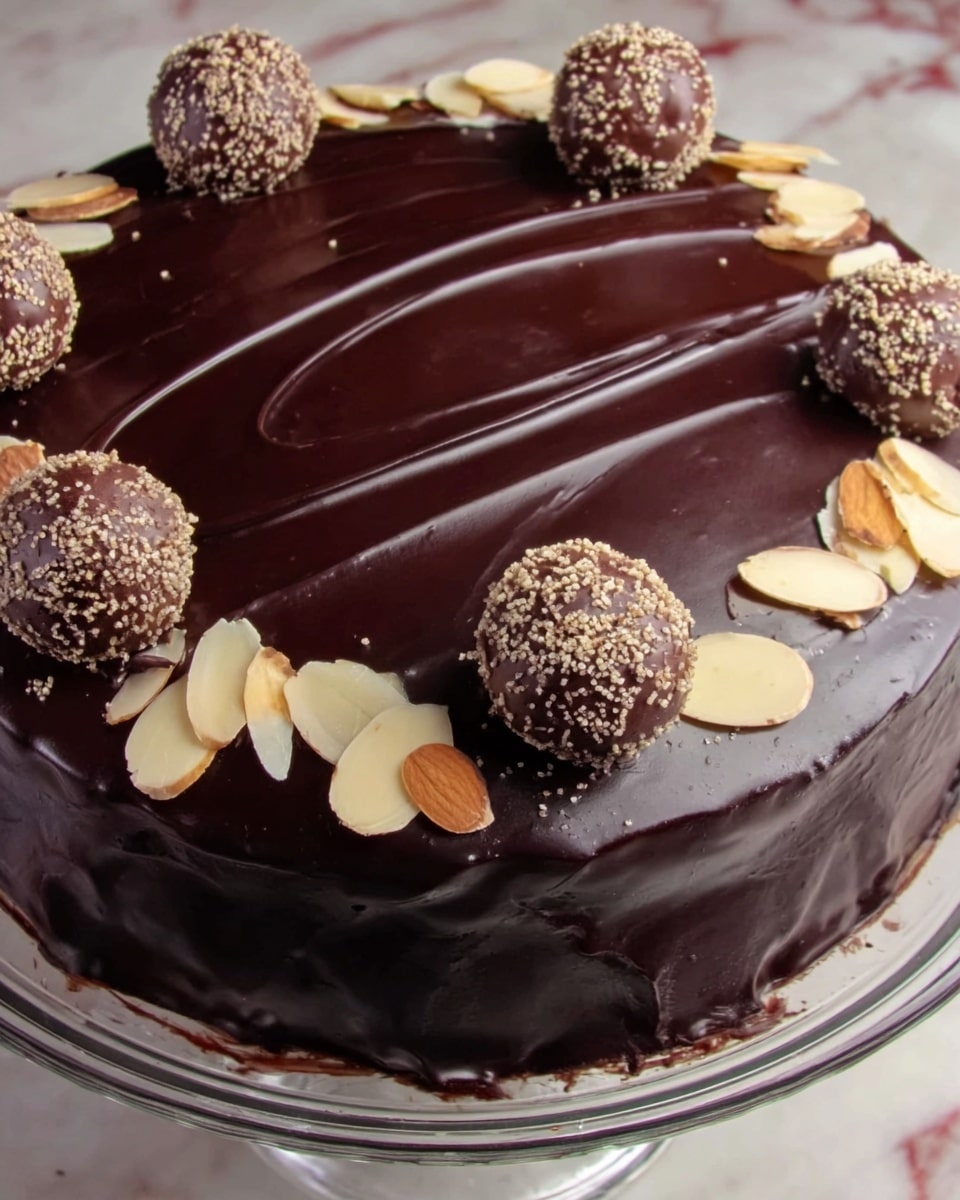 A slice of layered cake on a white plate showing two thick brown sponge layers with a middle filling made of light golden shredded nuts and syrupy texture with pecan pieces. The cake is decorated on the side with rich chocolate frosting swirled in thick ridges. A fork holds a bite of the top brown sponge layer with the nutty filling visible beneath. The background is a white marbled surface. Photo taken with an iphone --ar 4:5 --v 7
