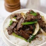 Easy Mongolian Beef with Fried Rice Noodles Recipe