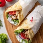 Chicken Shawarma Wraps with Yogurt Sauce Recipe