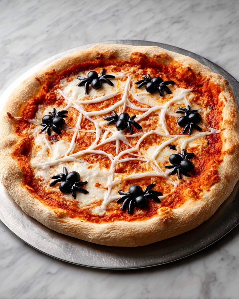 Thursday Night Pizza's Creepy Halloween Spider Web Pizza Recipe - Recipe Image