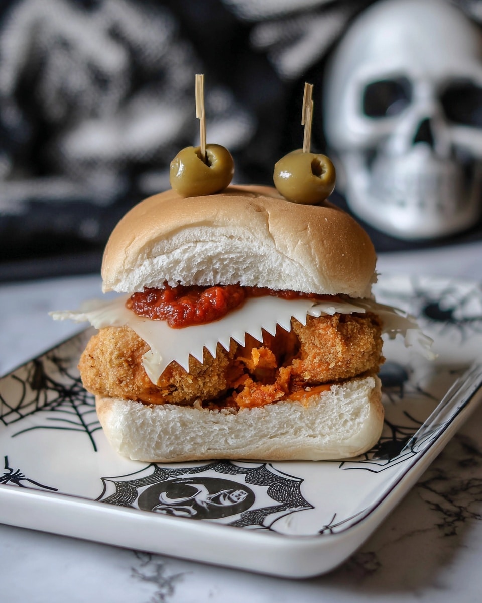 Halloween Chicken Parm Sliders Recipe