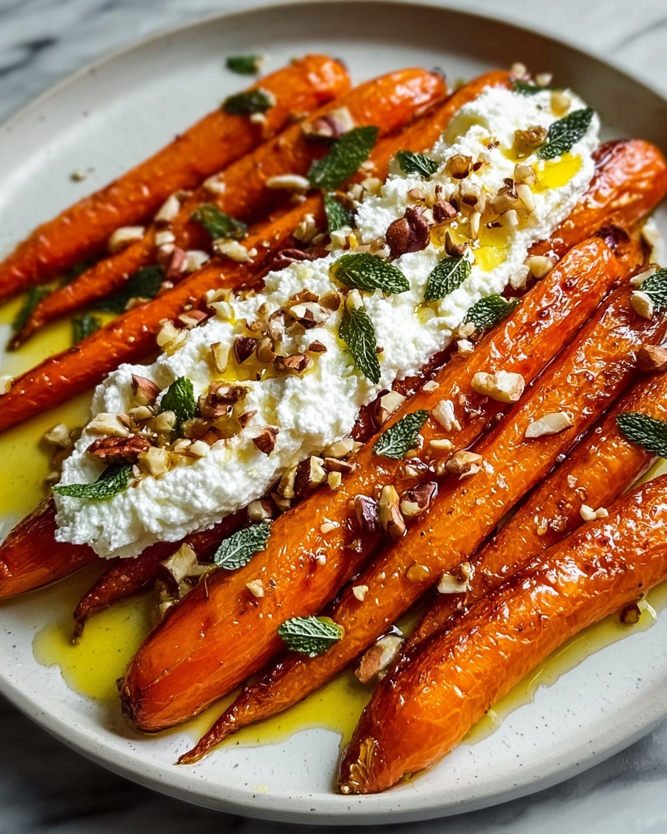 Roasted Carrots with Whipped Ricotta and Spicy Honey Drizzle Recipe