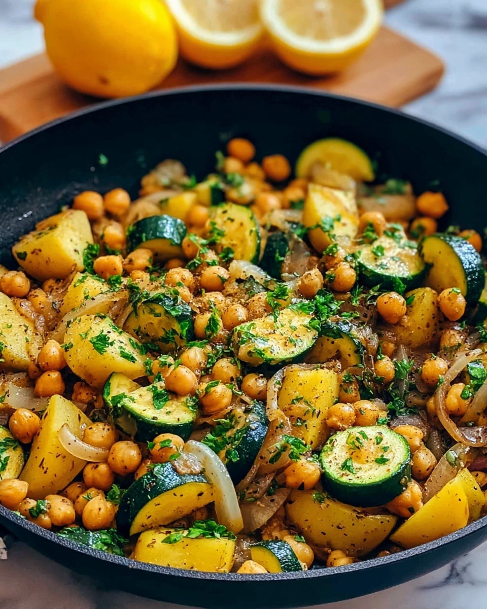 Zucchini Chickpea Skillet Dinner Recipe
