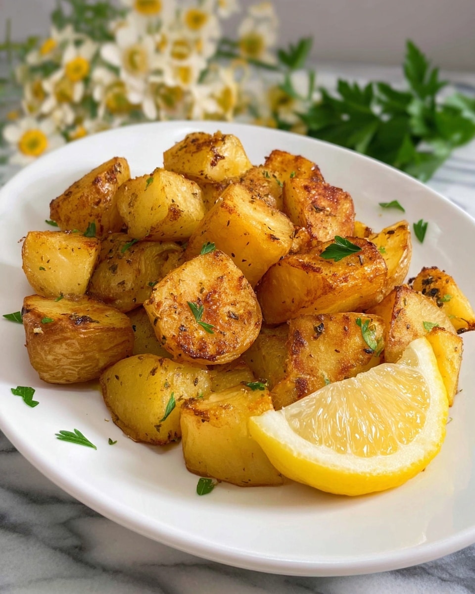 Greek Lemon Garlic Roasted Potatoes Recipe