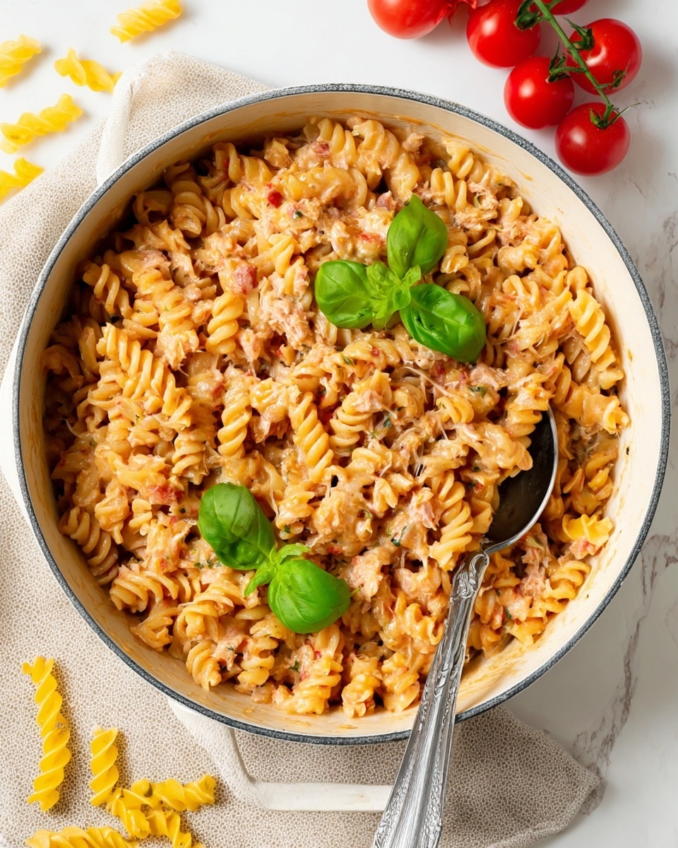 One Pan Cheesy Tuna Pasta Recipe