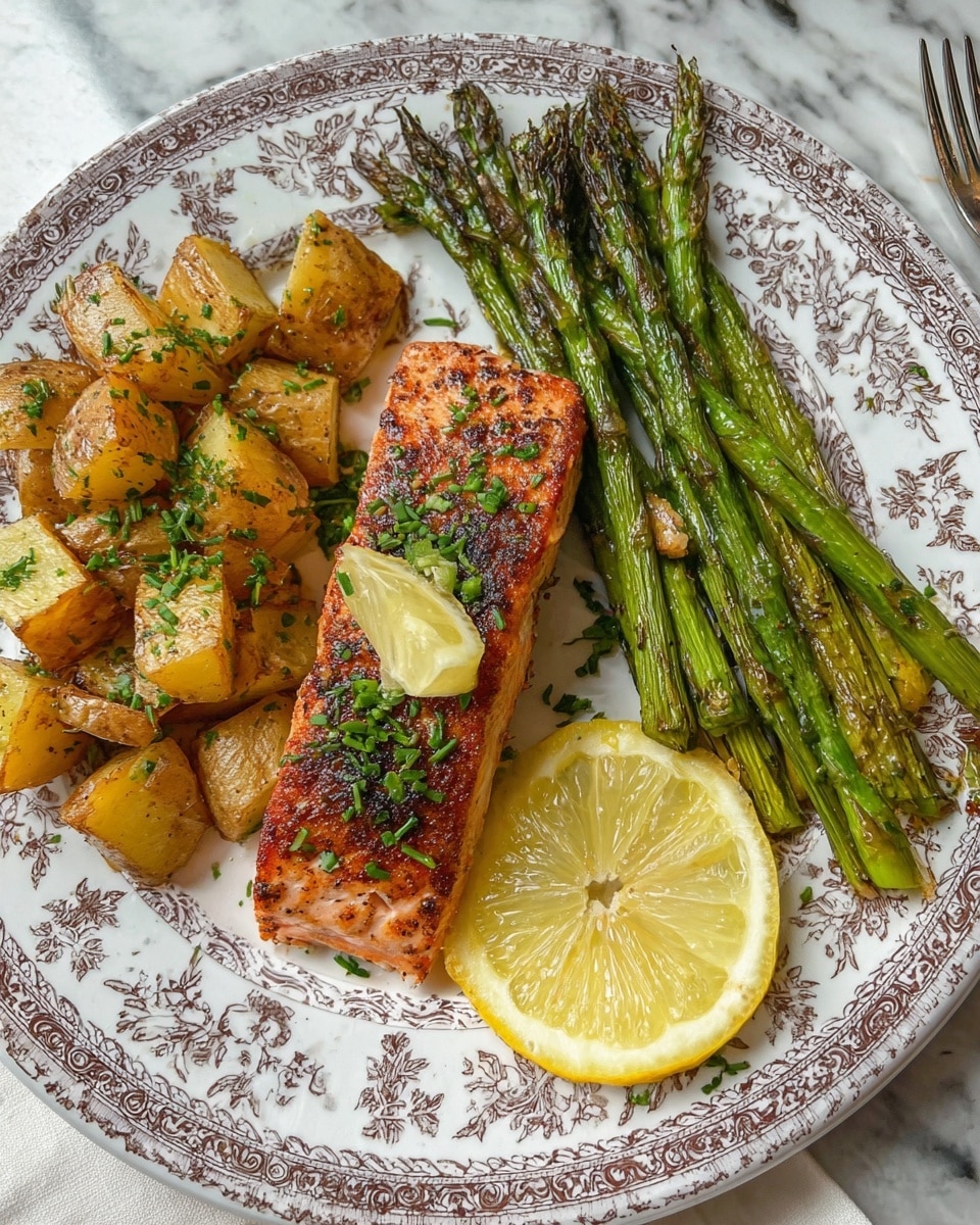 Salmon, Potato, and Asparagus Sheet Pan Meal Recipe - Recipe Image