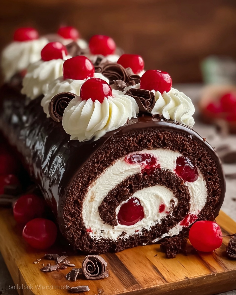 Elegant Black Forest Cake Roll Recipe
