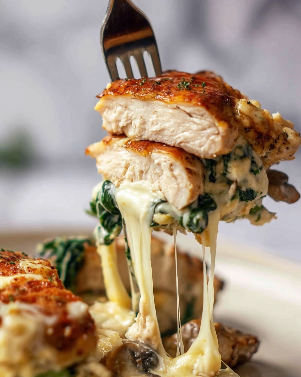 Mushroom and Spinach Stuffed Chicken Breast Recipe