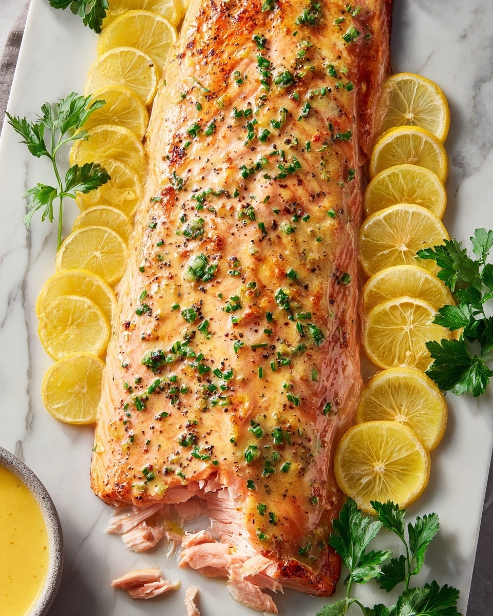 Oven-Baked Salmon with Lemon, Garlic, and Herbs Recipe