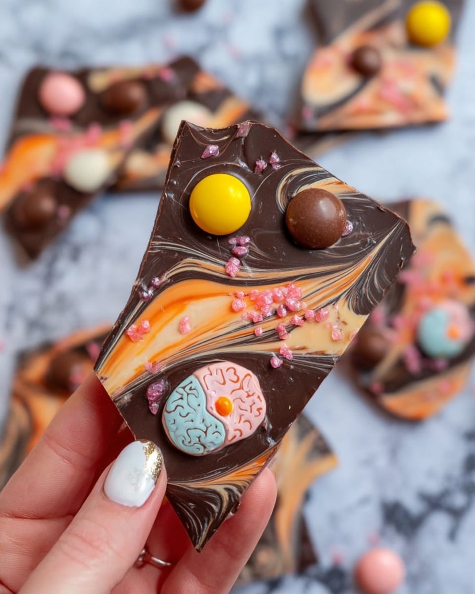 Halloween Chocolate Bark with M&Ms and Spooky Sweets Recipe - Recipe Image