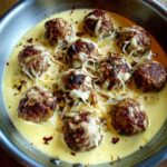 French Onion Meatballs with Gruyere and Toasted Baguette Recipe