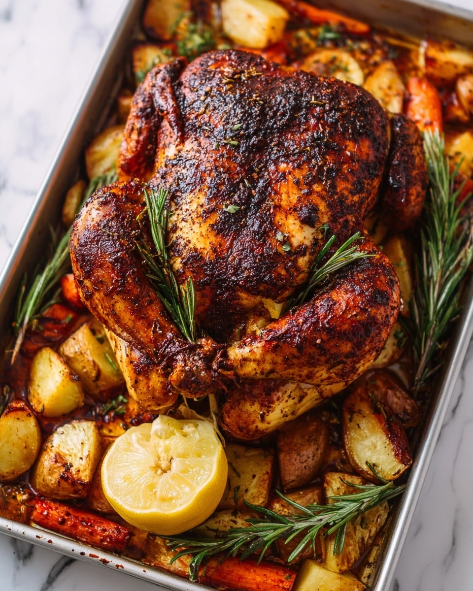 Roasted Chicken with Creole Garlic Butter and Vegetables Recipe