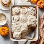 Pumpkin Cinnamon Rolls with Brown Butter Cream Cheese Frosting Recipe