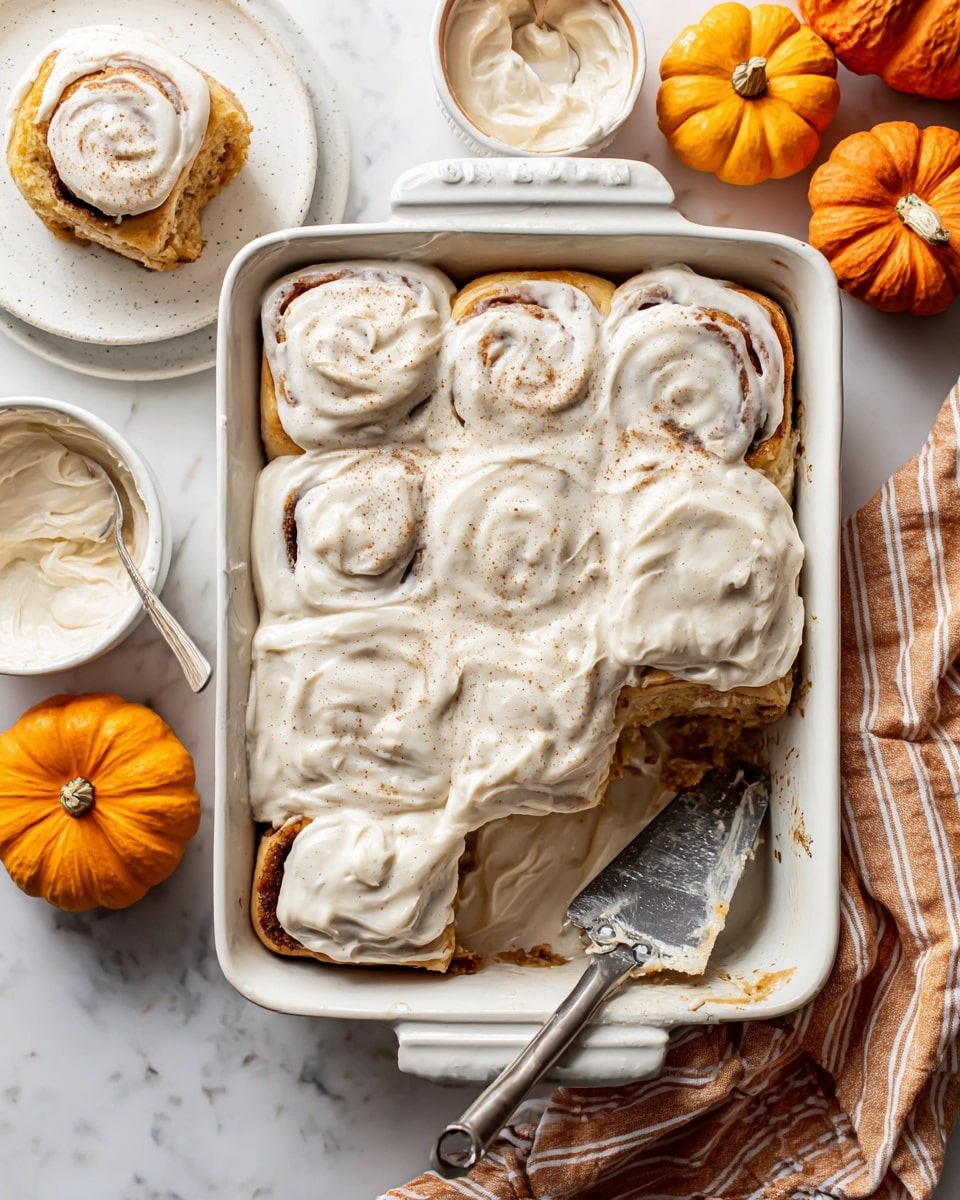 Pumpkin Cinnamon Rolls with Brown Butter Cream Cheese Frosting Recipe