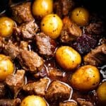 Crockpot Garlic Butter Beef Bites with Potatoes Recipe