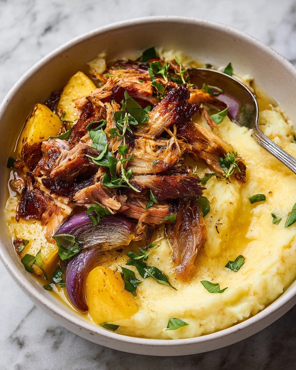 Apple Cider Braised Pork Shoulder with Apples and Herbs Recipe - Recipe Image