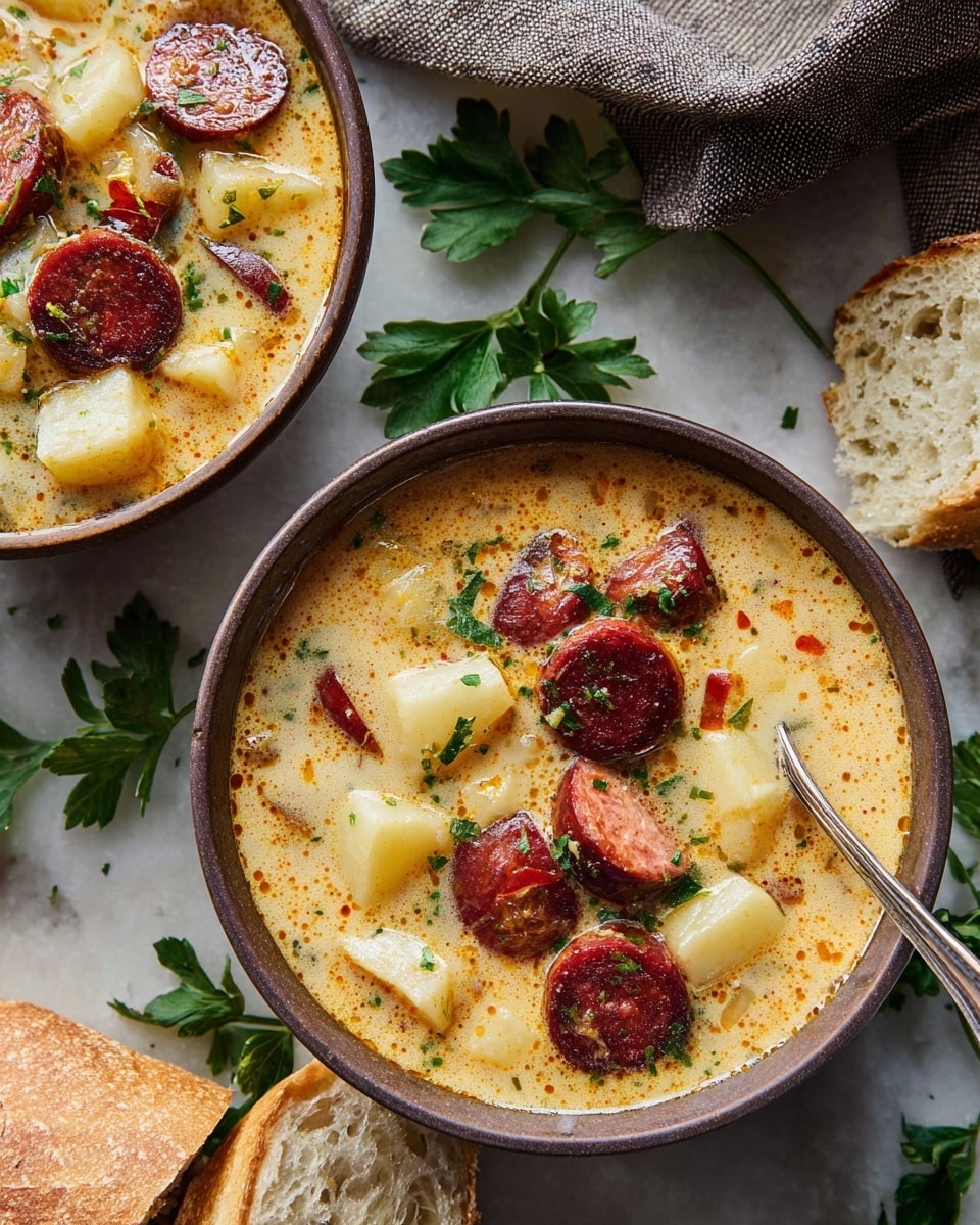 Cajun Potato Soup with Andouille Sausage and Cheddar Recipe