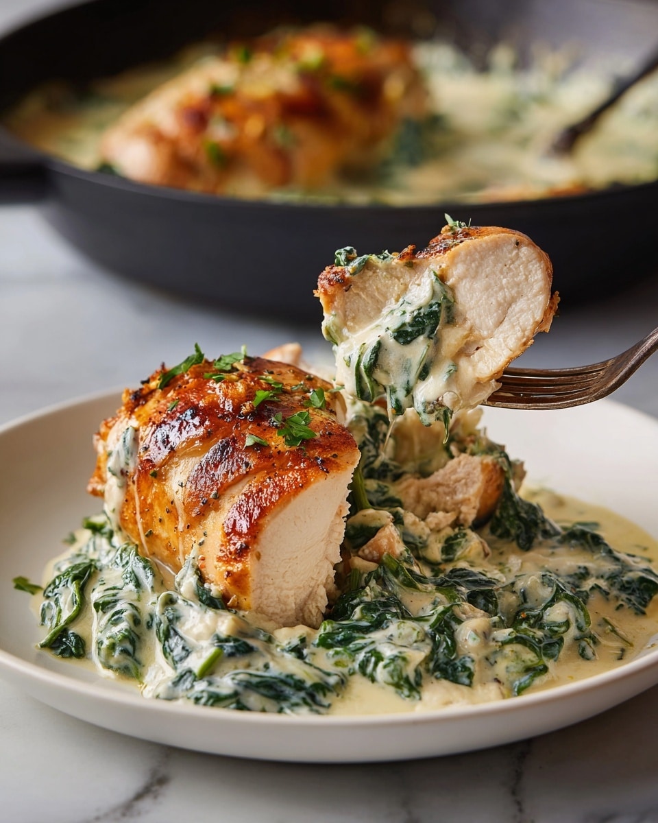 Chicken Florentine with Creamy Spinach and White Wine Sauce Recipe - Recipe Image