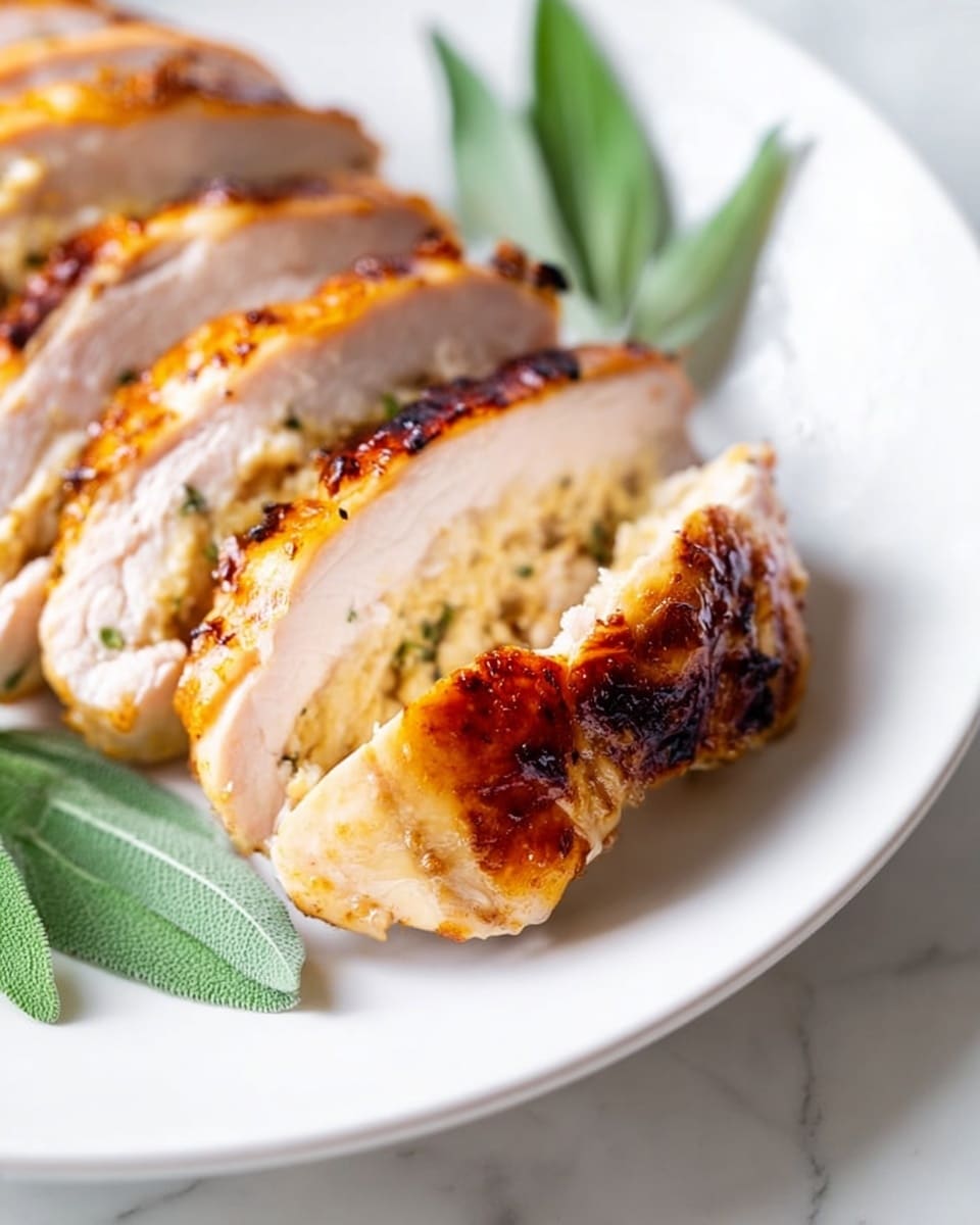 Turkey Roulade with Cranberry Stuffing and Rich Gravy Recipe