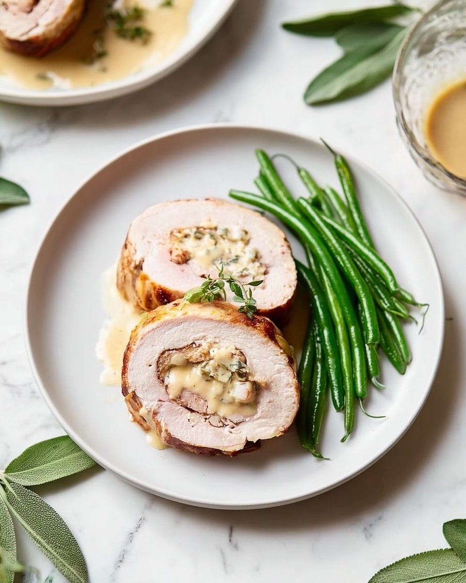 Turkey Roulade with Cranberry Stuffing and Rich Gravy Recipe - Recipe Image