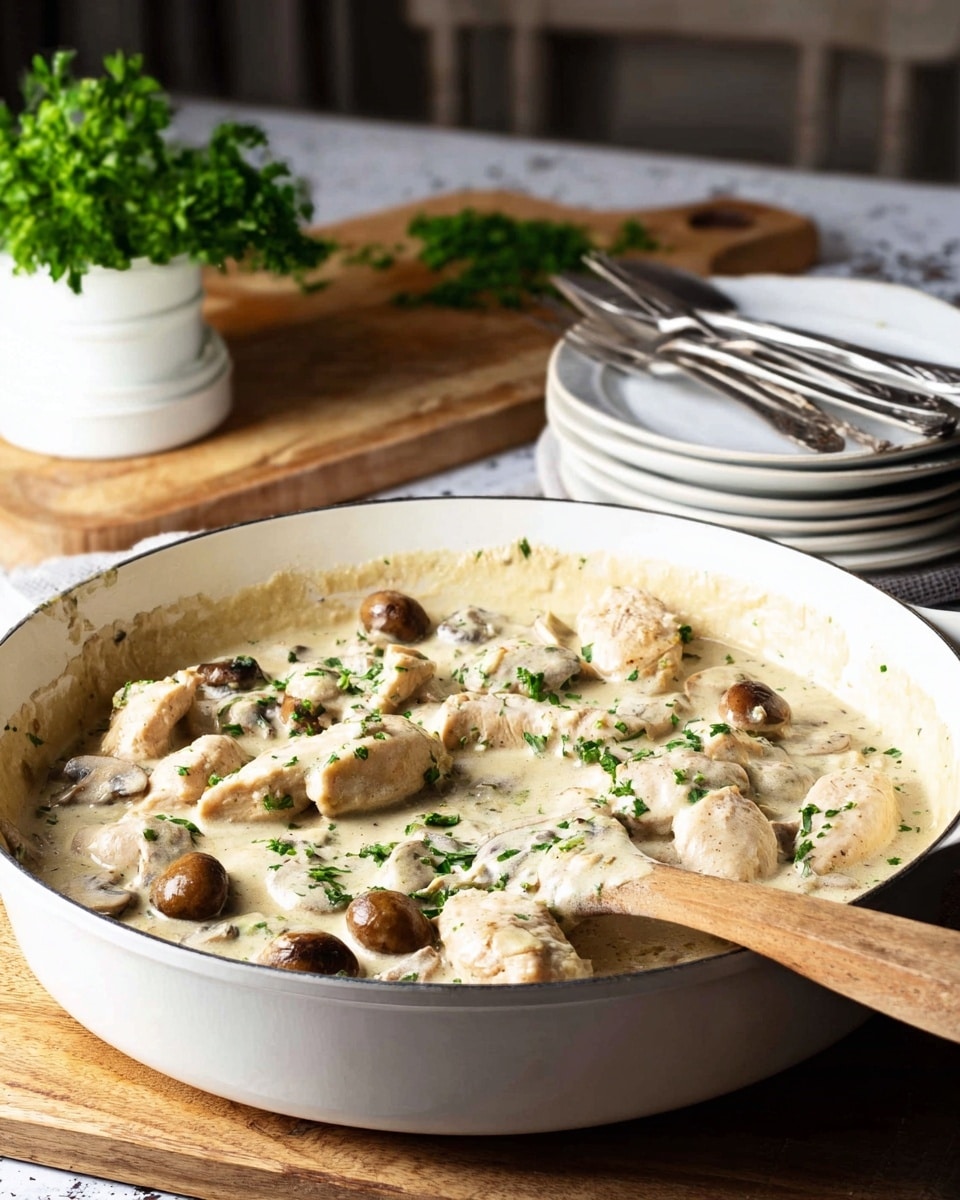 Healthy Turkey Stroganoff with Baby Button Mushrooms Recipe