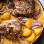 Apple Cider Braised Pork Shoulder with Apples and Herbs Recipe