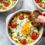 Baked Feta Eggs with Cherry Tomatoes and Spinach Recipe