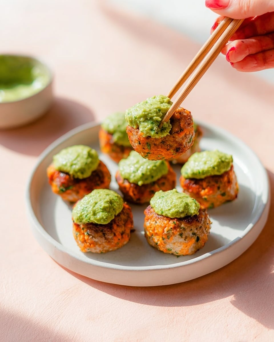 Baked Salmon Meatballs with Avocado Green Goddess Sauce (Paleo, Whole30, AIP & Keto) Recipe