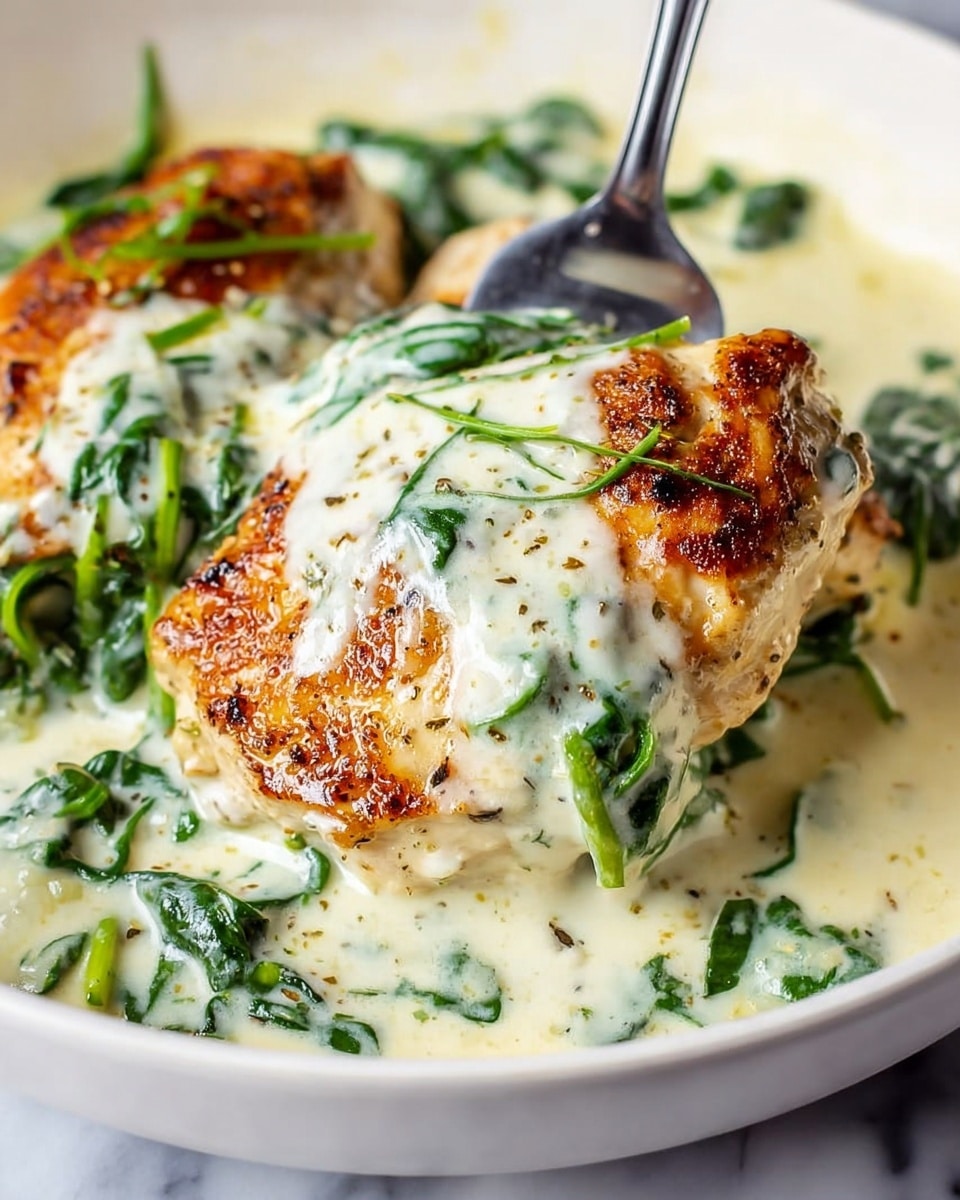 Chicken Florentine with Creamy Spinach and White Wine Sauce Recipe