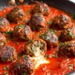 Mozzarella-Stuffed Meatballs in Marinara Sauce Recipe
