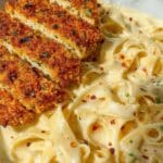 Creamy Chicken Alfredo Pasta with Parmesan-Crusted Chicken Recipe
