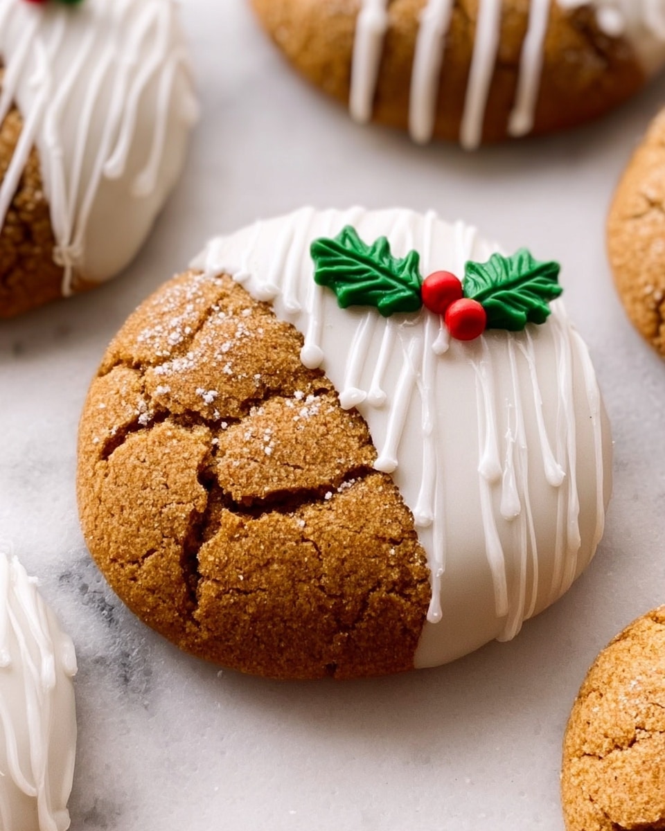 Chewy Maple Cinnamon Cookies with White Chocolate and Holly Berrie Decorations Recipe