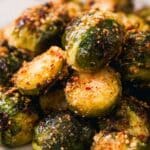 Amazing Crispy Parmesan Garlic Roasted Brussels Sprouts Recipe