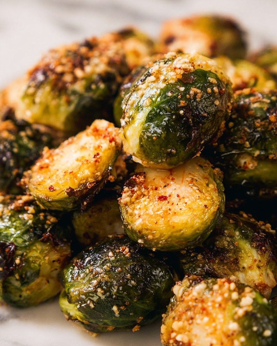 Amazing Crispy Parmesan Garlic Roasted Brussels Sprouts Recipe
