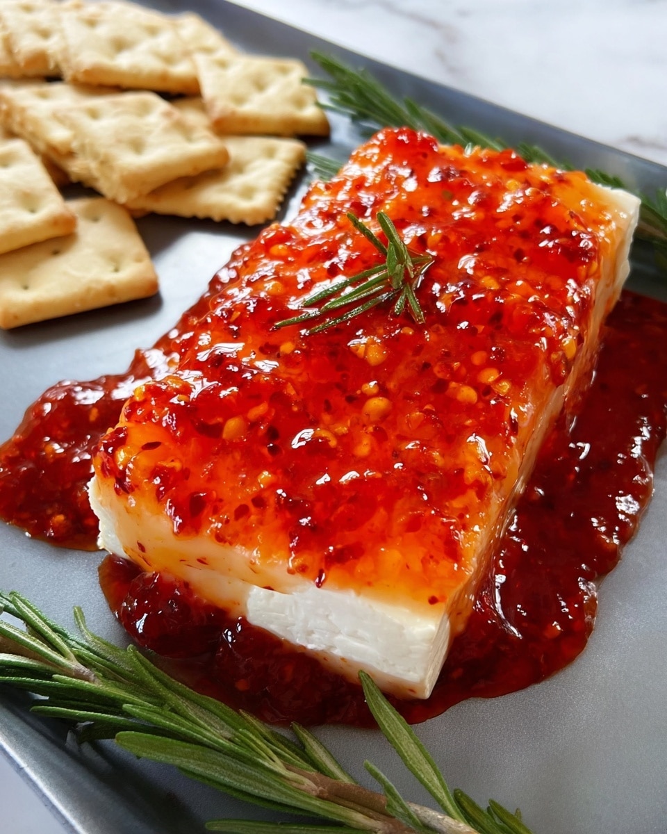 Pepper Jelly Cream Cheese Appetizer with Crackers Recipe