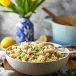 Creamy Chicken Pasta with Bacon, Lemon, and Peas Recipe