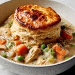 Chicken Pot Pie Casserole with Fluffy Biscuits Recipe