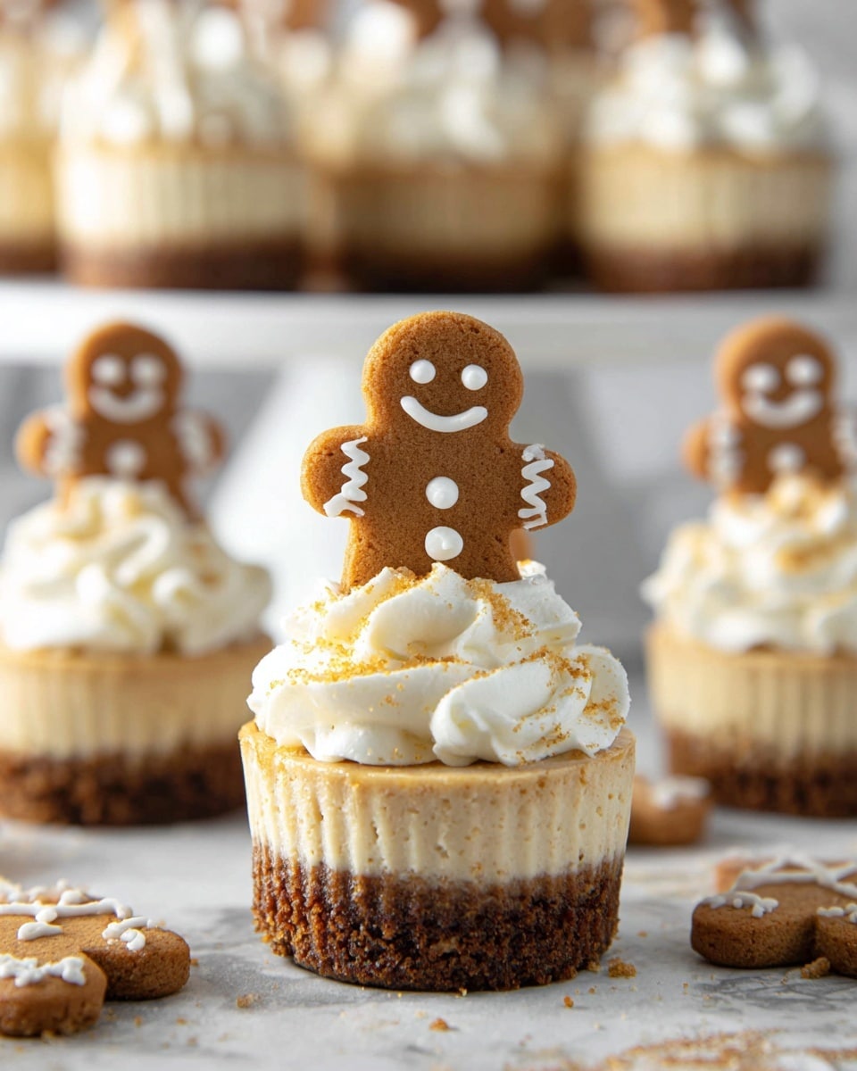 Mini Gingerbread Cheesecake Cupcakes with Spiced Whipped Cream Recipe