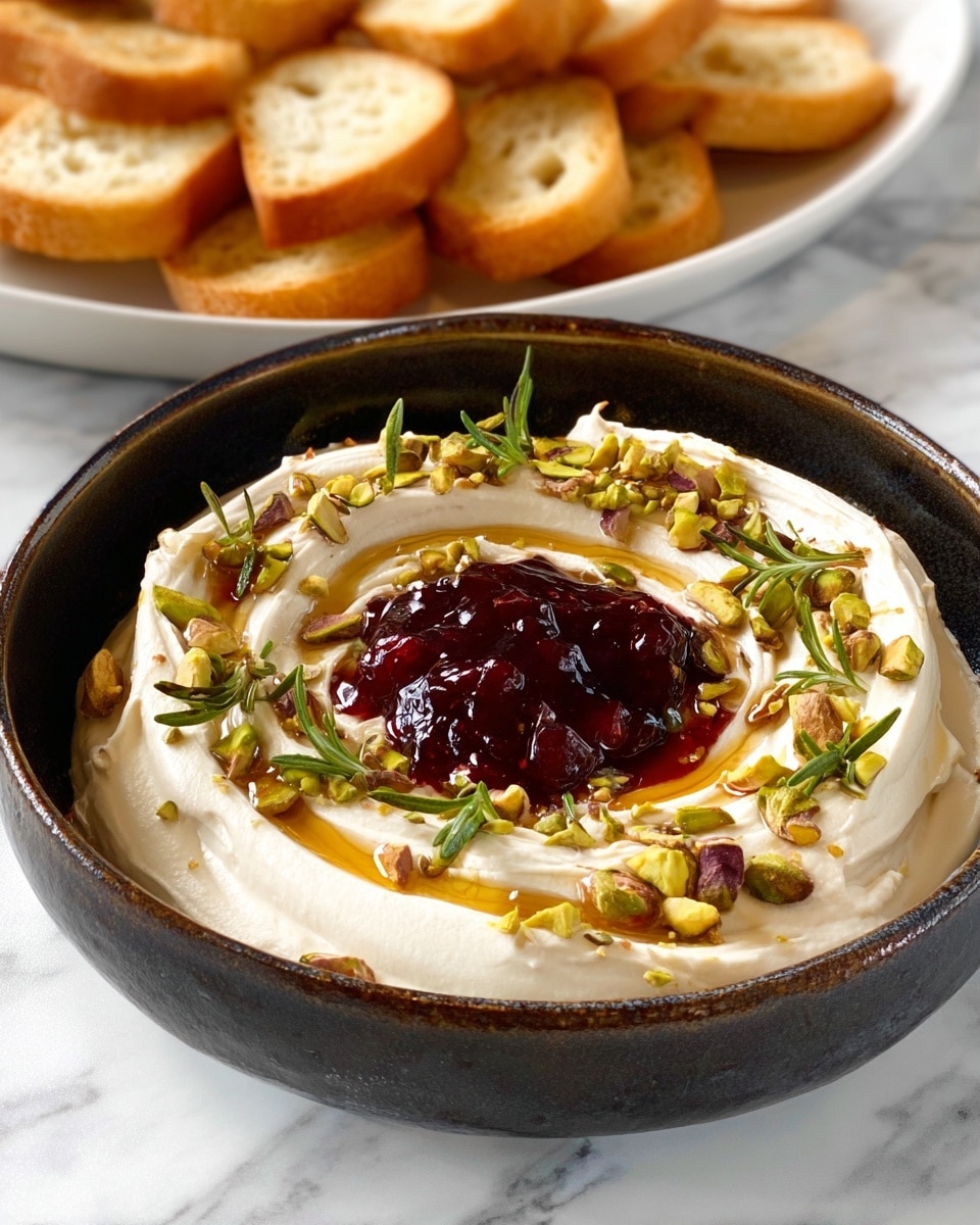 Whipped Brie with Cranberry Sauce, Honey, Pistachios, and Rosemary Recipe