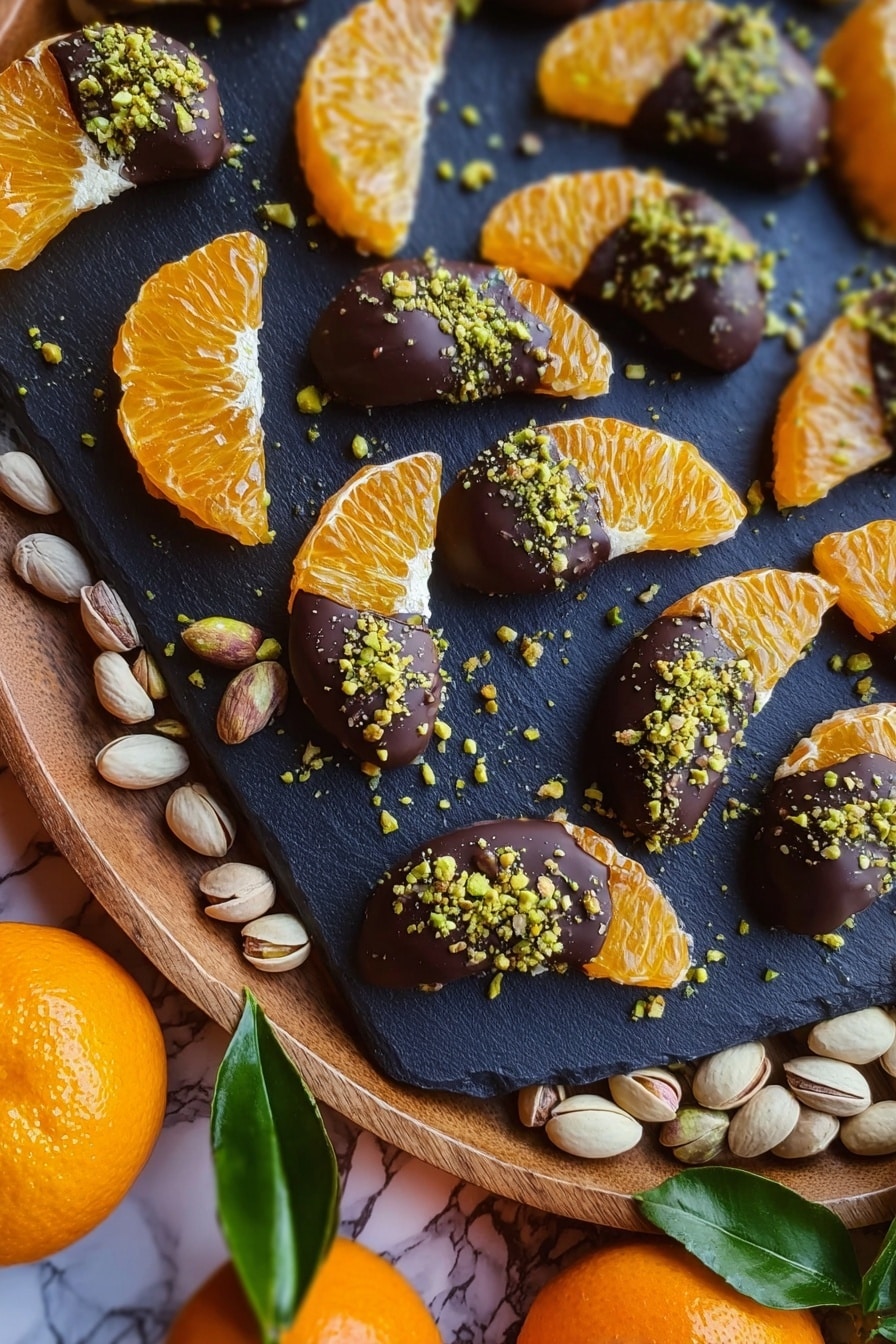 Chocolate Dipped Mandarin Slices Recipe