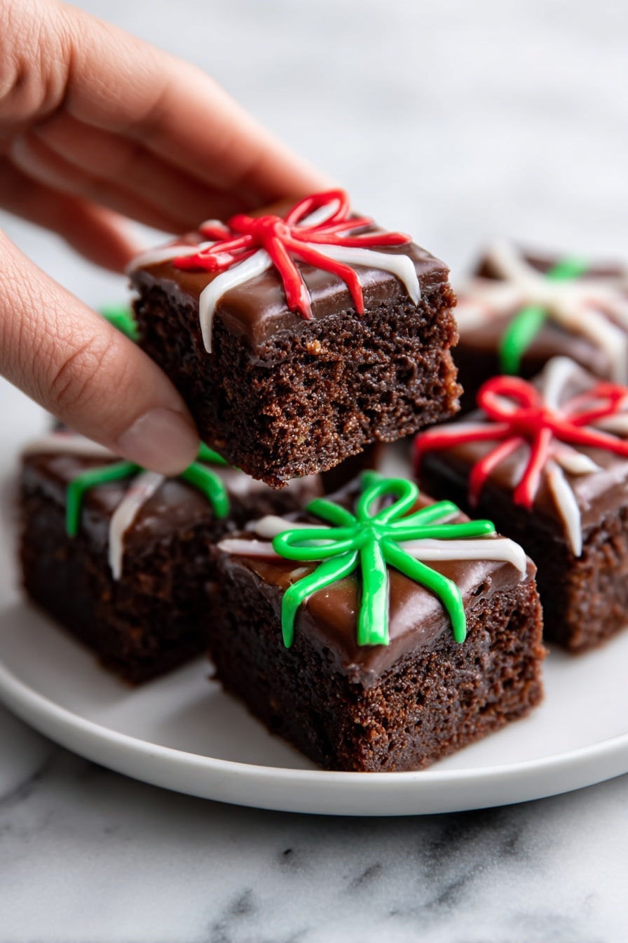 Christmas Present Fudge Brownies Recipe - Serving