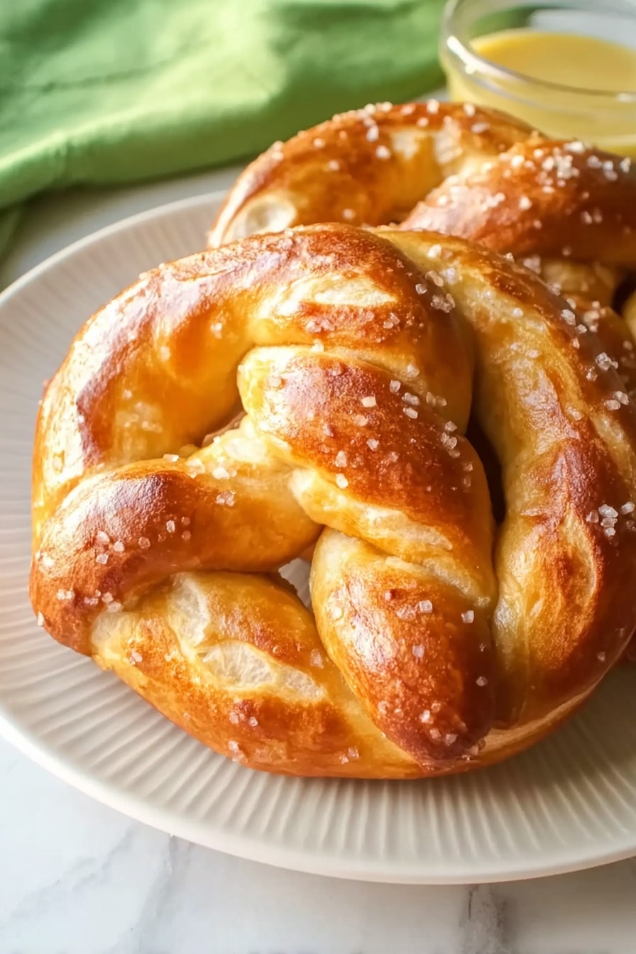 Copycat Auntie Anne's Pretzels with Cheddar Dipping Sauce Recipe