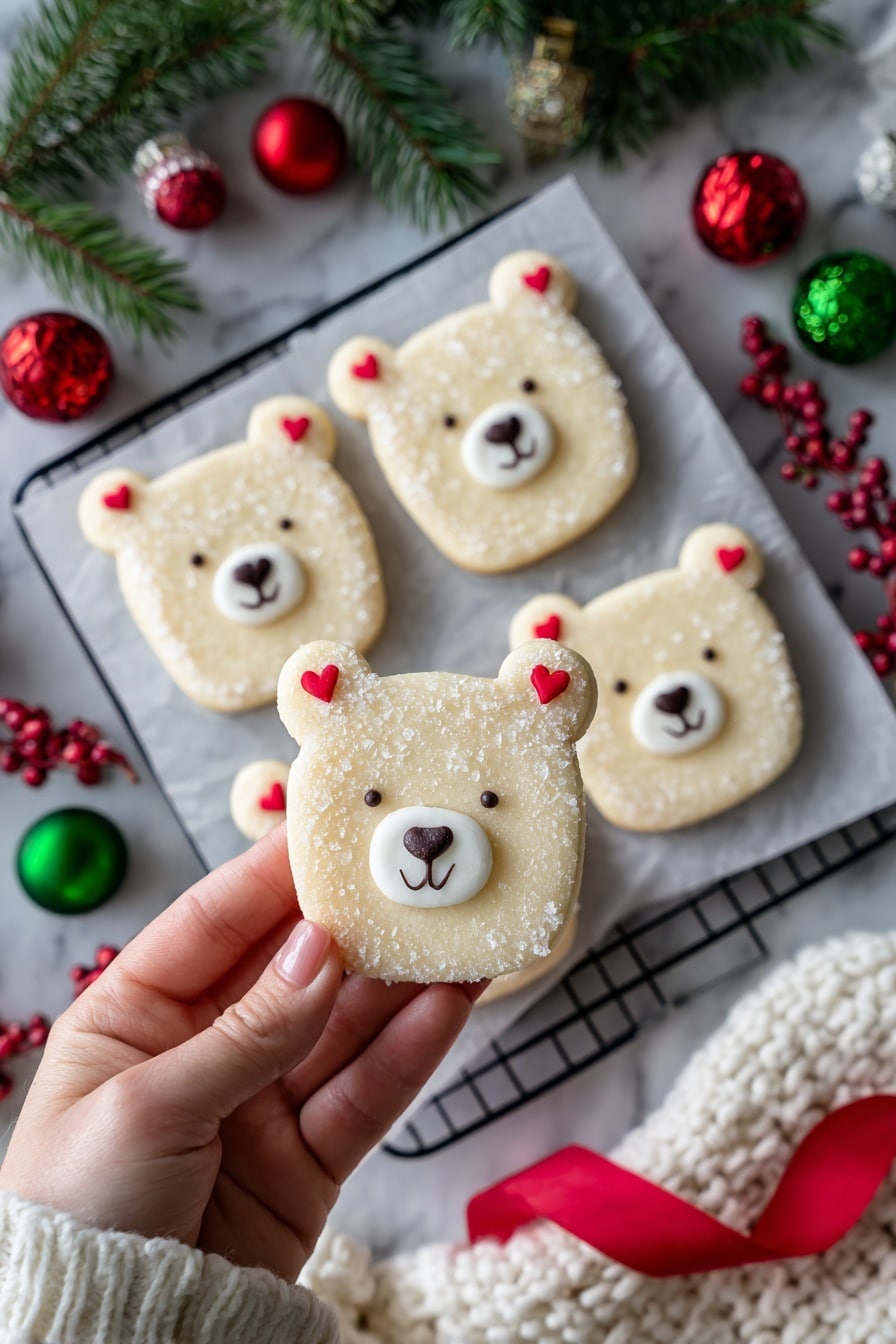 Cream Cheese Cookie Polar Bears Recipe 8 Cream Cheese Cookie Polar Bears Recipe - Serving