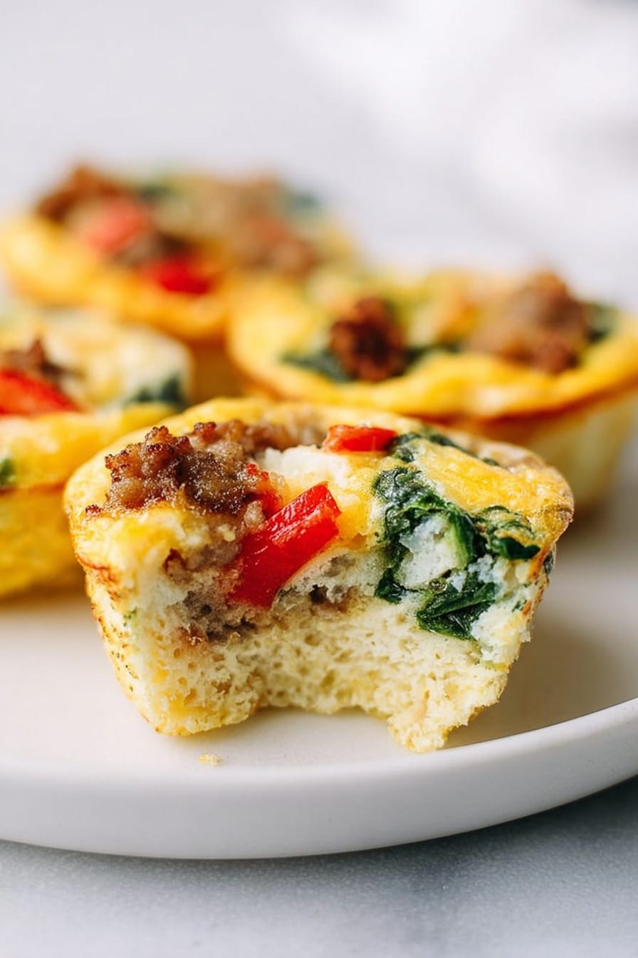Baked Egg Cups with Sausage and Spinach Recipe