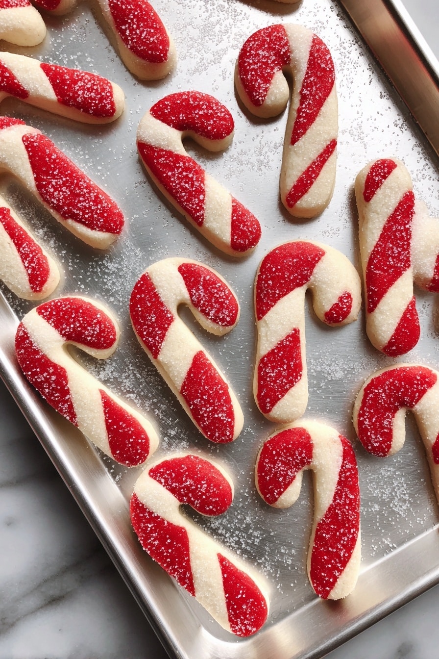 The image shows a white marbled surface with eight candy cane-shaped dough pieces evenly placed on a baking mat. Each candy cane has two twisted layers: one layer is bright red with a smooth texture, and the other layer is creamy white, also smooth. The candy canes are arranged in two rows with four pieces in each row. The background is simple with no other objects visible, focusing fully on the candy canes. photo taken with an iphone --ar 2:3 --v 7 - Peppermint Candy Cane Cookies, holiday cookies, festive peppermint cookies, candy cane shaped cookies, Christmas cookie recipes