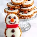 Easy White Chocolate Pretzel Snowmen Recipe