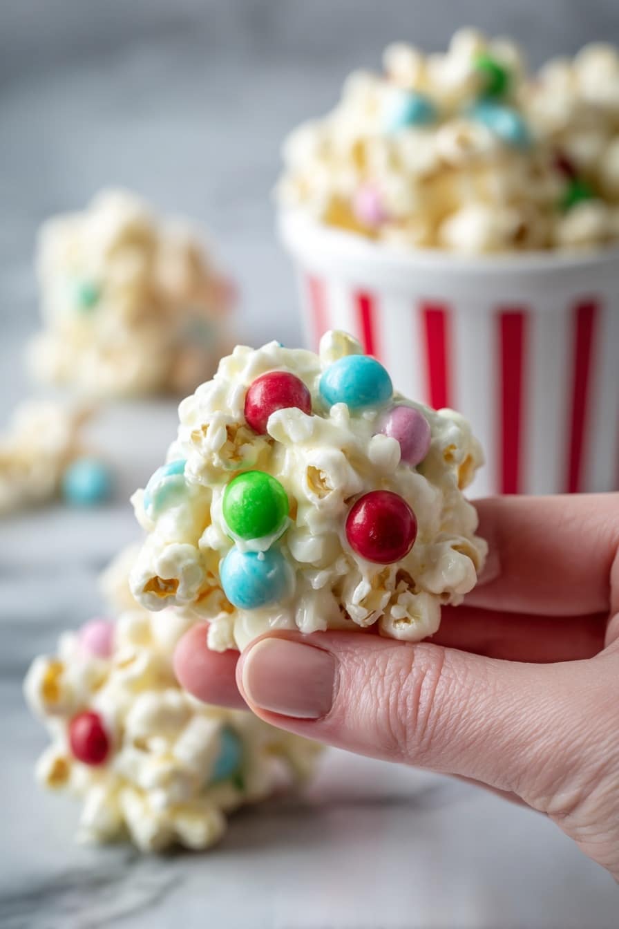 White Chocolate Popcorn Snack Recipe - Serving