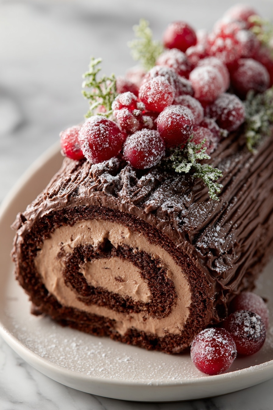 Chocolate Yule Log Cake Recipe